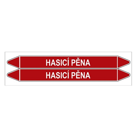 Značení potrubí, hasicí pěna,2 ks, 450 × 52 mm